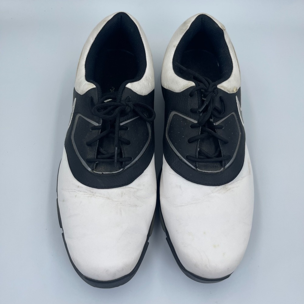 Nike Heritage Tri-Lok Men's 11 White Black Cleated Golf Shoes
